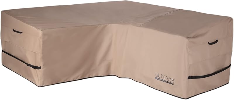 Funda de sofá en forma de V para patio, impermeable, para sofá seccional de 5 plazas para muebles de exterior, 85 pulgadas de ancho