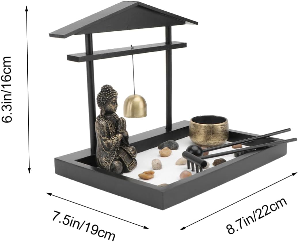 Cabilock 1set Decorative Zen Sandbox Ornament Micro Landscape Resin Tabletop Decor for Meditation Relaxation for Friends Family for Festivals Parties