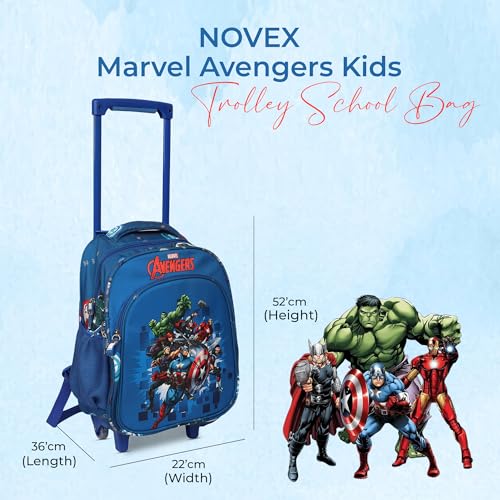 Image of NOVEX Original Kids School Bag with 2 Wheels & Trolley Handle For Easy Travel