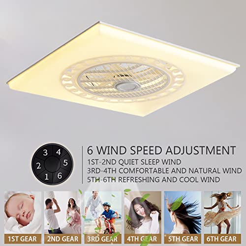 Ventilateur de plafond avec lampe et télécommande pour salon moderne - 5