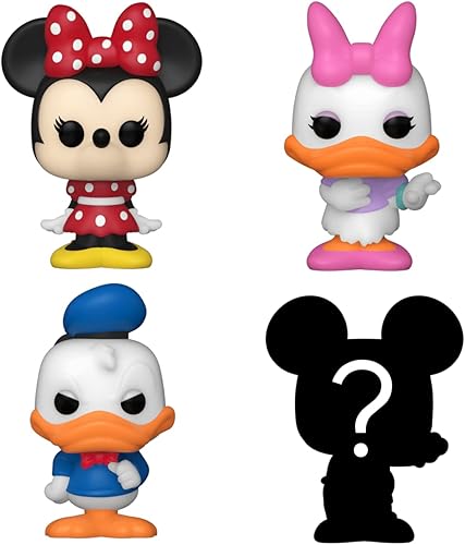 Miniatura 2 de Funko Bitty Pop! Disney - Minnie, paquete de 4 – Minnie Mouse (vestido rojo), pato margarita, pato Donald y una figura misteriosa sorpresa – 0.9