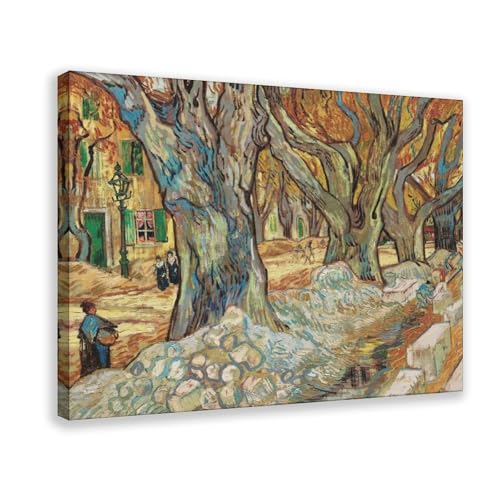BGFgdDG Large Sycamore Tree Van Gogh Art Print Vintage Landscape Oil Painting Poster Wall Art Decor Print Picture Paintings for Living Room Bedroom Decoration Style:Frame 12x18inch