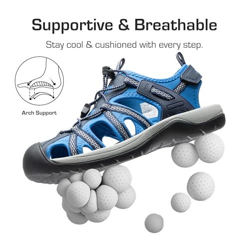 Dream Pairs Estivi Sandali Da Uomo Sportivo Spiaggia Antiscivolo Scarpe Da Trekking Chiuse,Size 42,Marina Militare,Dmumst2505 - 3