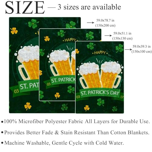 Couverture microfibre trèfle à bière finition douce haut de gamme