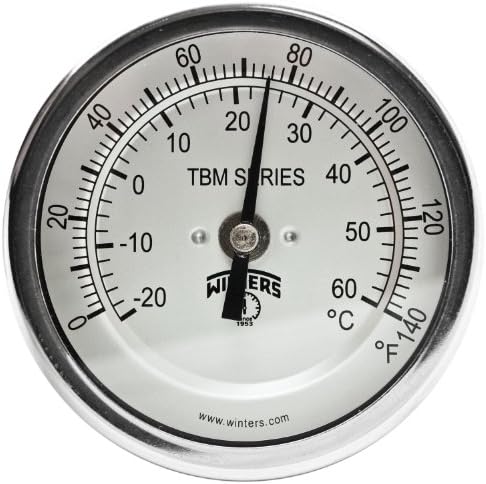 Winters TBM Series Stainless Steel 304 Single Scale Bi-Metal Thermometer
