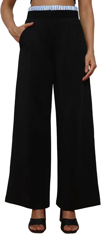 GRECIILOOKS Trouser Women Waist GL TR1020 M BLACK