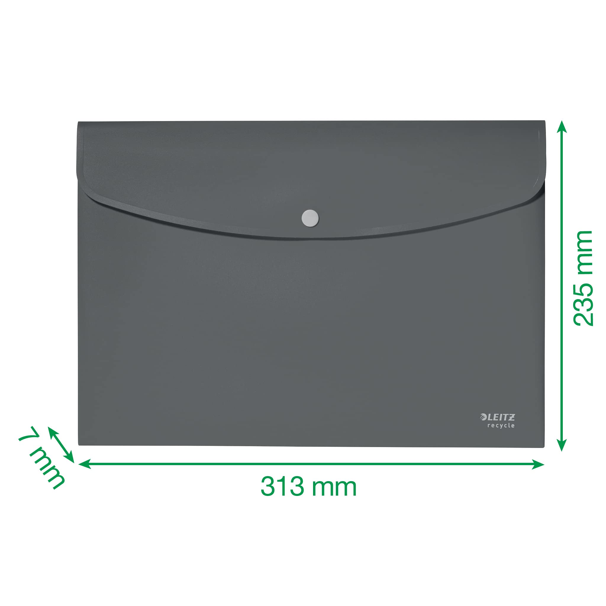 Leitz Organizer per Documenti in PP Riciclato all'80% e Riciclabile al 100%, Contiene fino a 60m Fogli A4, Chiusura con Bottone, Gamma Recycle, 235 mm x 7 mm x 313 mm - Rosso