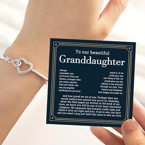 To My Granddaughter Infinity Heart Bracelet, Jewelry Gift On Graduation Birthday Christmas With Heartfelt Message & Elegant Box2