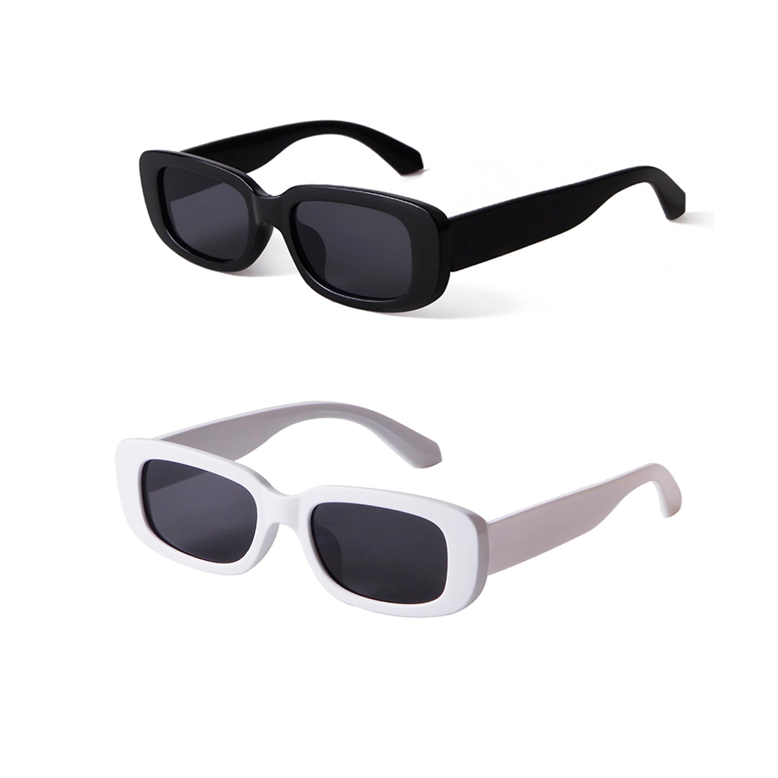 JUDOO Black Rectangle Sunglasses Women Trendy Retro Sunglasses 90s Vintage Cute Sunglasses UV400 Protection