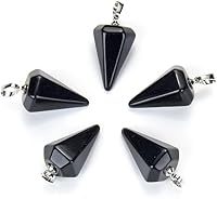Vista 3 de Adabele Colgante de piedra semipreciosa natural de 0.98 pulgadas (0.984 in), cuentas sueltas para curación de joyas de chakras de cristal Obsidiana