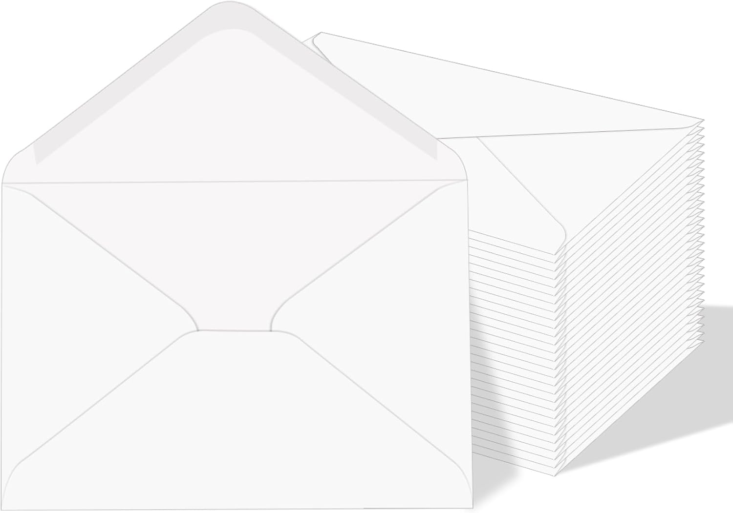200 Pack A7 Envelopes, 5"x7" White Envelope with V Flap, Card Envelope, Wedding Invitations Cards, Suitable for Baby Shower, Graduation Photos, Gift Cards, Announcements(120 GSM)