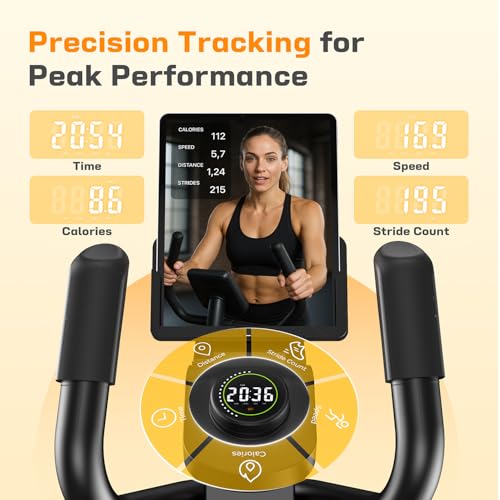 Image of OWLSKY Elliptical Exercise Machine, Elliptical Machine for Home with Hyper-Quiet Magnetic Driving System, 16 Resistance Levels,300LBS