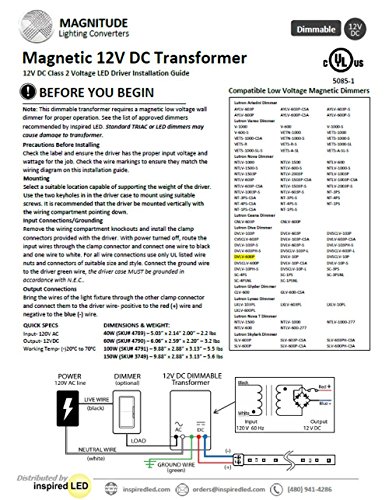 12V Magnitude Magnetic Dimmable LED Driver Transformer Hardwired Under Cabinet Lighting 40 Watt - Inspired LED - Thumbnail 5