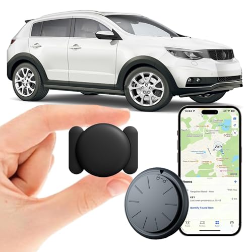 Image of GPS Tracker for Vehicles, Tracker Device for Vehicles, No Subscription, No Monthly Fee Car Tracker Device Hidden Work with Find My (iOS Only), Magnetic Real-Time Vehicle Tracker for Kids Dogs, Black