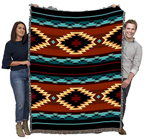 Pure Country Weavers Anatolia Blanket - Southwest Native American Inspired - Gift Tapestry Throw Woven from Cotton - Made in The USA (72x54)