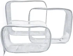 Organizador Transparente Kit 3 Peças Necessaire Mala Objetos Saida Maternidade Bebe Viagem