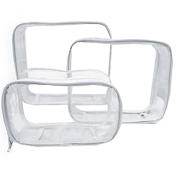 Organizador Transparente Kit 3 Peças Necessaire Mala Objetos Saida Maternidade Bebe Viagem