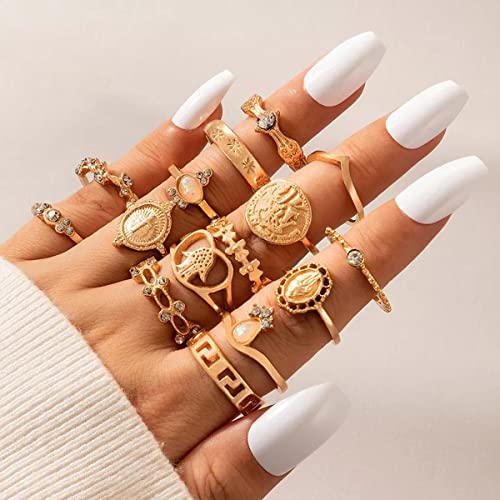 Contemporary Stackable Rings Set of 15