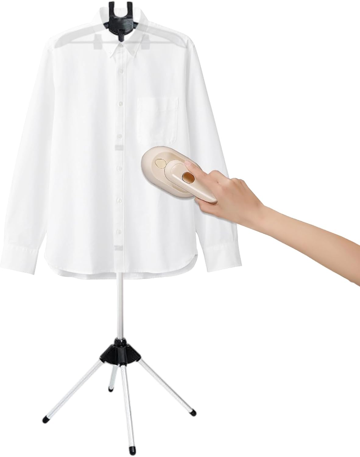 Handheld Garment Steamer Hanger, Sturdy & Stable Construction, 160cm, Telescopic Folding Garment Hanger, Handheld Clothes Steamer Holder, Space-Saving, Portable, for Home, Apartment, Dorm, Travel Use