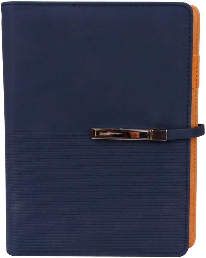 A5 Leather Journal Diary Notebook Strap Buckle Lined Craft Paper Writing Note Pads Bookmark Ruler Business Portfolio Cards Pocket Flip-Closure Pen Holder 6 Round Ring Binder Calender Pen Slots