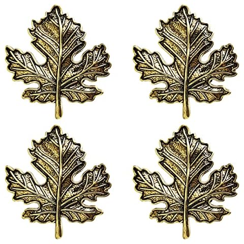 STMK Set of 4 Elegant Maple Leaf Napkin Rings Cover