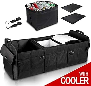 GEEDAR Trunk Organizer with Cooler Large Trunk Organizer with Built-in Leak-Proof Cooler Bag
