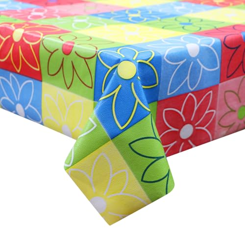 Image of Dakshya Industirs PVC Waterproof Table Cover 36x54 Inch Floral Printed Center Table Cover Washable Plastic Table Sheet Oilproof Dining Table Cover for Coffee Table Living Room Home (Premium Blossom)