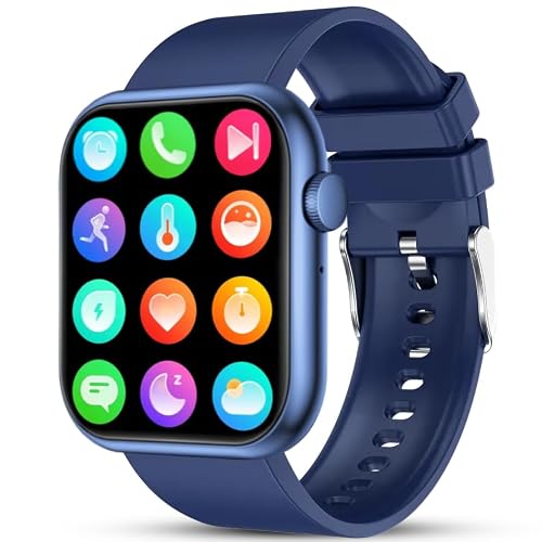 Deunis X7 Smartwatch 1,96 Zoll für Damen Herren mit Telefonfunktion und Benachrichtigungen, kompatibel mit Android und iOS, Schlafmonitor, Schrittzähler, Fitness Tracker (Blau)