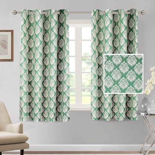 Cortina Polyester Window Curtains 5 Feet 250GSM – Jacquard Printed Light-Filtering (70-80% Room Darkening) Curtains for Bedroom, Office, Living Room & Hallway (Pack of 2, Dark Green) Cortina Polyester Window Curtains 5 Feet 250GSM – Jacquard Printed Light-Filtering (70-80% Room Darkening) Curtains for Bedroom, Office, Living Room & Hallway (Pack of 2, Dark Green)