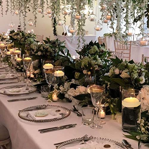 Acmee Pack Of 4 Wax Flickering Led Waterproof Floating Candles Warm White Tealights 3 Inch Battery Operated Flameless Led Floating Candles For Centerpiece Wedding Pool Party Decor #TOP6