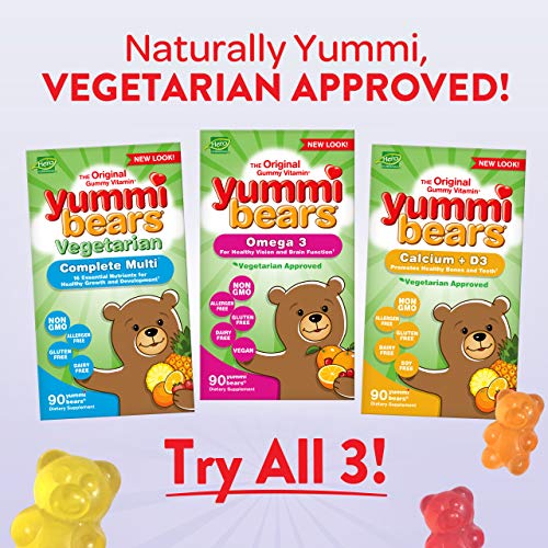 Yummi Bears Vegetarian Multivitamin And Mineral Supplement, Gummy Vitamins For Kids, 90 Gummies #TOP5