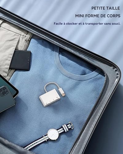 Câble USB-C chargeur et lecteur de carte SD OTG pour iPhone 15 Max - 7