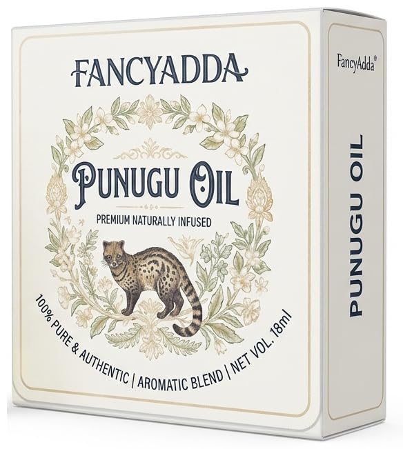 Image of Punugu Oil Roll On 18 ml - Sacred Temple Fragrance for Puja & Spiritual Rituals | Traditional Civet Oil Blend for Divine Aura, Meditation & Abhishekam (6ml x 3)