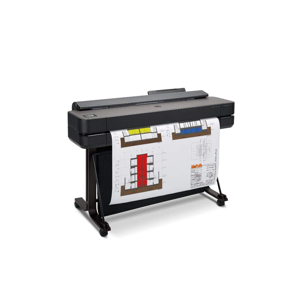 HP DesignJet T650 Großformatdrucker, 36 Zoll, bis zu A0, mobiles Drucken, Wi-Fi, Gigabit Ethernet, Hi-Speed USB 2.0 (5HB10A), Schwarz