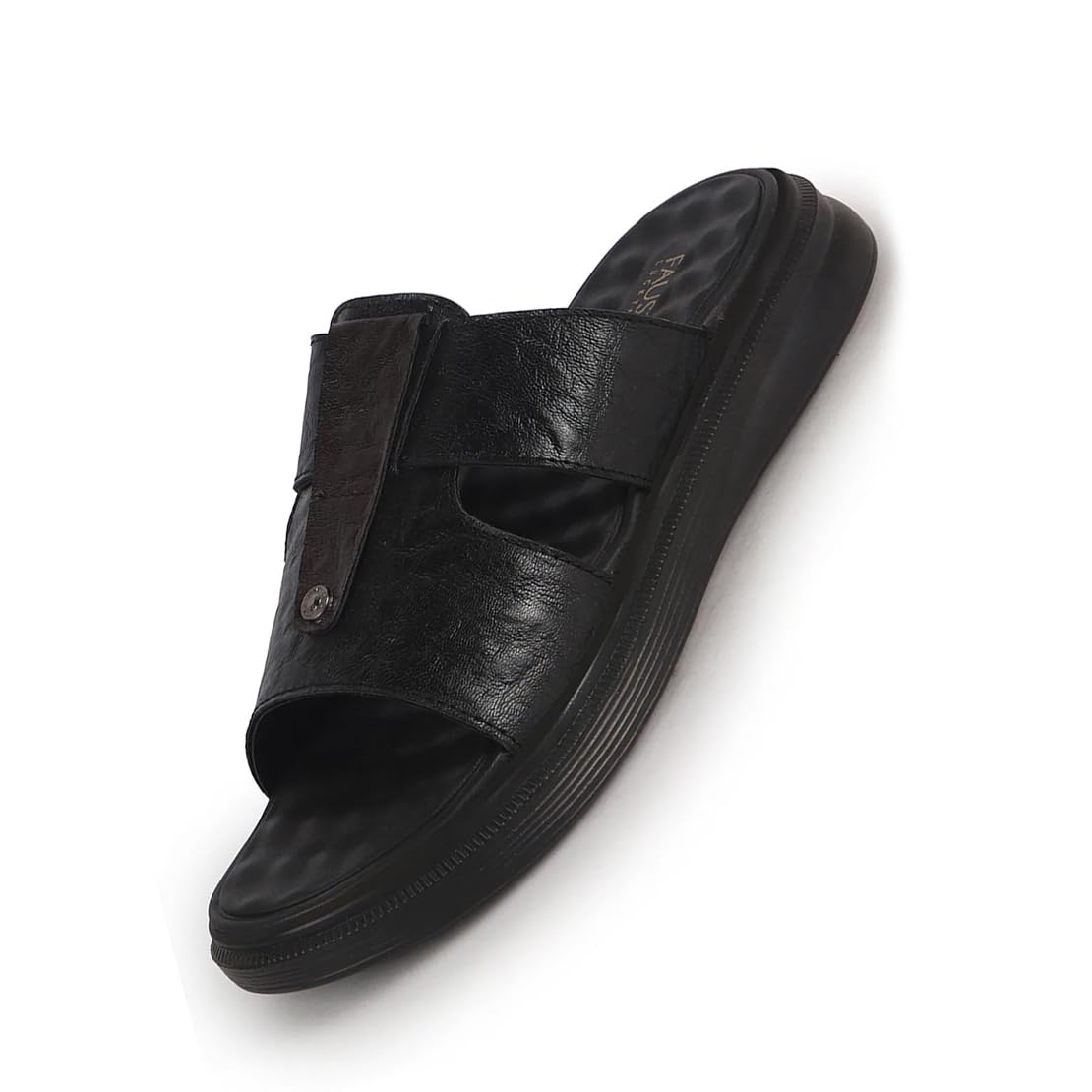 fausto Men Premium Textured Upper Open Toe Slippers | Lightweight Comfort PU Padding with Flexible Support | Shock Absorbing Bounce Back Comfort Sole-picture-13