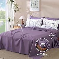 Luxudecor Purple Rose Floral Queen Comforter Set, 7 Pieces Bed in a Bag — image 4