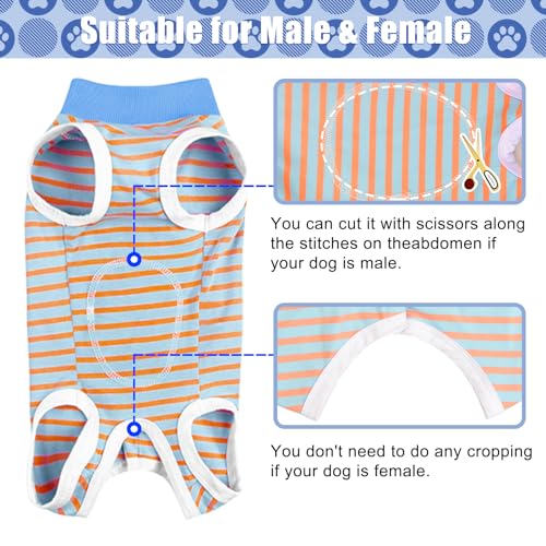 Image of FEimaX Dog Surgery Recovery Suit Female and Male Spay with Pee Hole, Pet Body Suits for Puppy After Spayed, Neuter Surgical Onesie for Small and Medium Dogs Cats, Alternative Bandages E-Collar & Cone