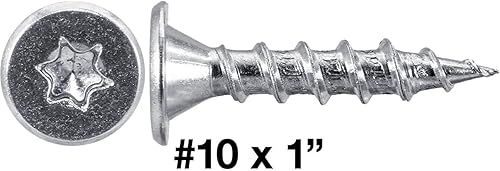 Miniatura 2 de Cabeza de panqueque de perfil bajo #10 x 1"  Tornillos de madera a metal para techos de costura de pie  Chapado en zinc (cantidad 250)