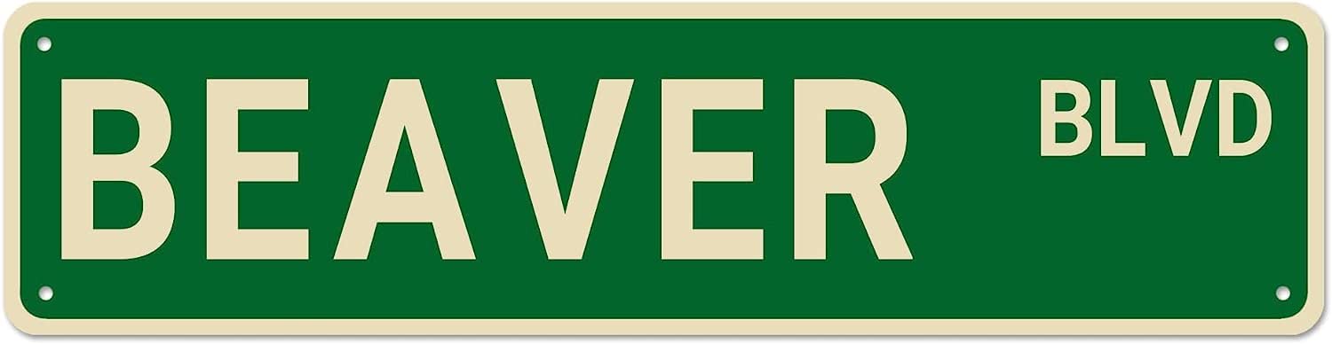 BEAVER BLVD Retro Tin Signs Art Plaque Aluminum Sign for Bedroom Kitchen Garden Wall Bar Club Coffee Hanging Home Decor 4x16 Inch