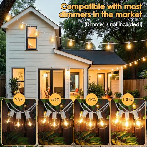 Mlambert 25FT G40 LED Outdoor String Lights with 10+1 Bulbs, Plug-in, White by Mlambert - Used condition - Image 2