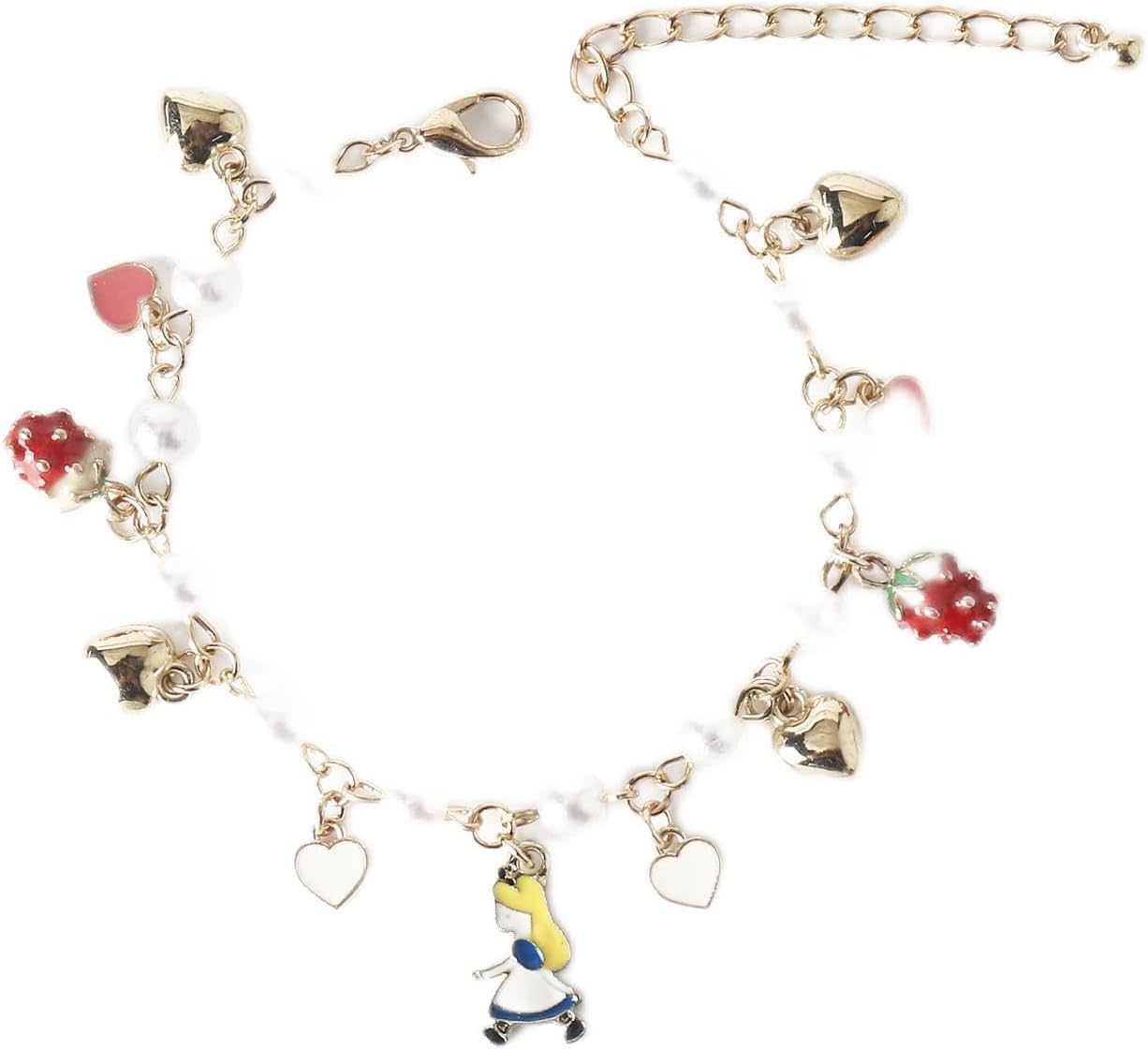 DScharm bracelets for teens girls,exquisite cute cartoon Imitation Pearl friendship bracelets with birthday Gift box Adjustable Love Jewelry suitable for woman and girls