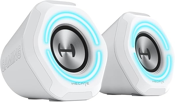 EDIFIER Hecate G1000-WH Gaming Speaker, 5W Output, Bluetooth 5.3, Full Range Speaker, USB/3.5mm RGB Light, White