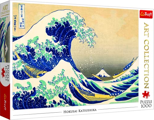 Trefl, Puzzle, La Gran Ola de Kanagawa, Hokusai Katsushika, de 1000 Piezas, Colección de Arte,...