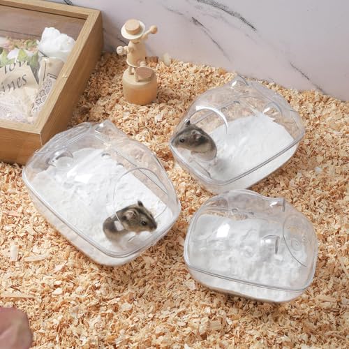 IBWell Caixa de areia transparente para hamster, caixa de areia para hamster, acessórios de gaiola d