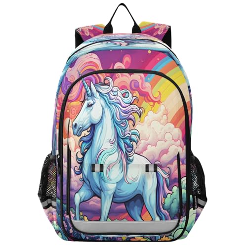 Sac à dos d'école ergonomique licorne taille unique pour dos sensible