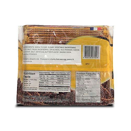 Croley Foods Buttercream Crackers - Chocolate Flavor, 8.8 oz (250g) 10 Count