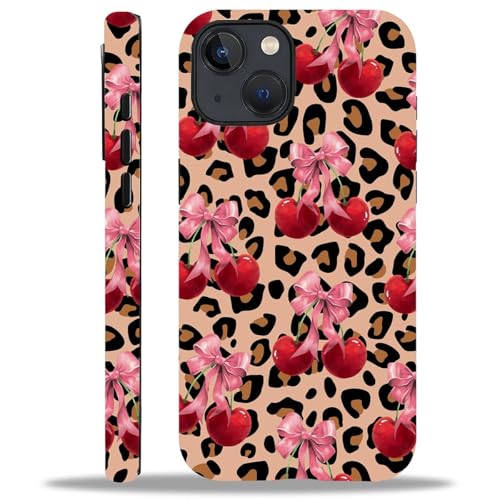 Coque iPhone 14 anti-choc léopard cerise avec protection renforcée écran et caméra