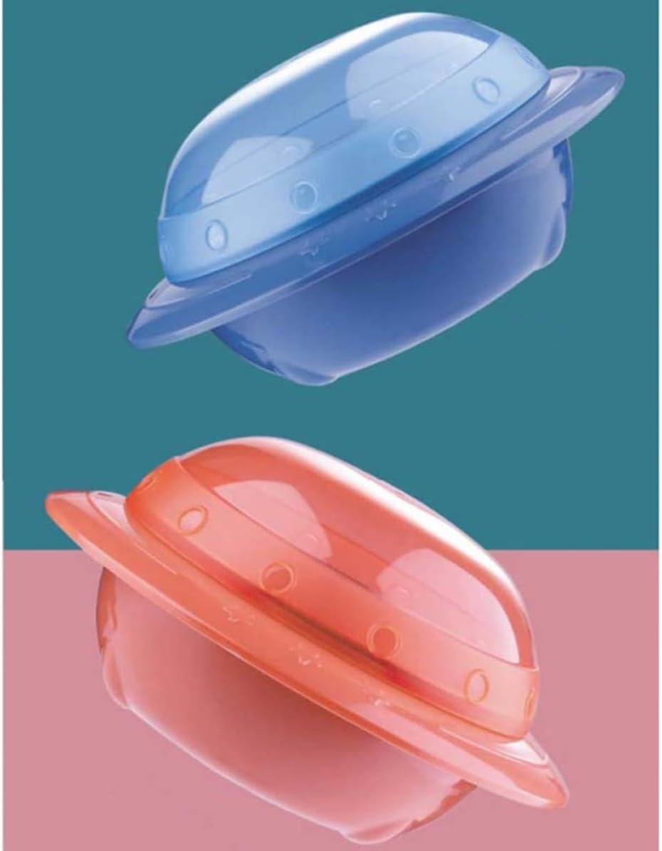 Multi-purpose Insulated Stainless Steel Bowl with Lid, Blue Flying Saucer Shape, Creative Design for Home Use, Sturdy and Safe Food Serving Bowl