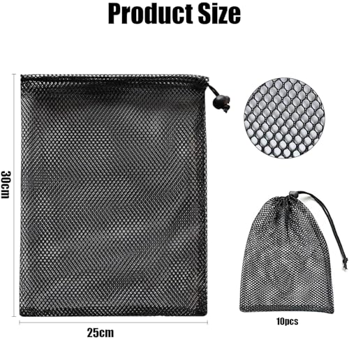 SIXHAOBU 10 Stück Pumpenfilter-Netzbeutel,Teichpumpenfilterbeutel, Filterbeutel Aquarium, Netztasche,Teichpumpen-Absperrbeutel mit Kordelzug, Pump Filterbeutel für Aquarium Garten Teich (Schwarz)