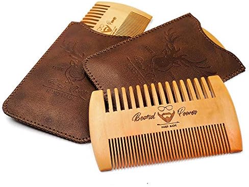 3-Piece Beard Combs for Men with Travel Case